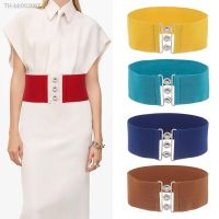 ✖ Women Fashion Wide Elastic Belt Metal Buckle Cinch Thin Waistband Ladies Dress Waist Band Dress Cummerbands