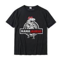 Nanasaurus T Rex Dinosaur Mama Saurus Family Matching T-Shirt T Shirt Tops T Shirt Cotton Casual Men