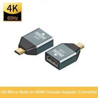 ไมโคร HDMI ที่เข้ากันได้ตัวผู้กับอะแดปเตอร์ตัวเมียชนิด D กับตัวเชื่อมต่อ HD อะแดปเตอร์4K 60ตัวแปลง Hz สำหรับโน้ตบุ๊ค