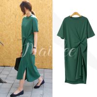 Hot sale zipper cotton short sleeve loose pleated maternity dress