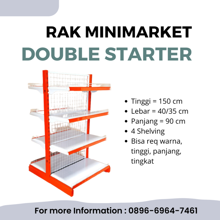 RAK DOUBLE (T 150 L 40/35)/ RAK BESI/ RAK MINIMARKET/ RAK TOKO Lazada