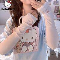 Hello Kitty Uv Solar Arm Sleeves For Women Summer  Cute Ice Silk Sun Protection Covers 1 Pair Sport Cycling Anti-sunburn Sleeve