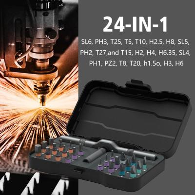 24 In 1 Multifinctional Ratchet Screwdriver Set S2 Maintenance Magnetic Tools Wrench Household Bit R7N9