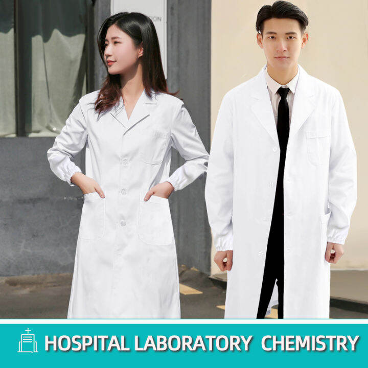 【STOCK IN MANILA】Fashion Slim Universal Long Sleeve Lab Gown Nurse