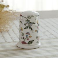 Real bone china toothpick holder. flower design toothpick dispenser  porcelain storage box for toothpicks  toothpick stand