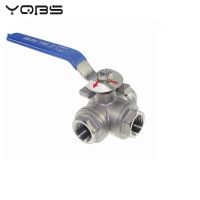 Female Three 3 Way T-Port L port  304 Stainless Steel Ball Valve