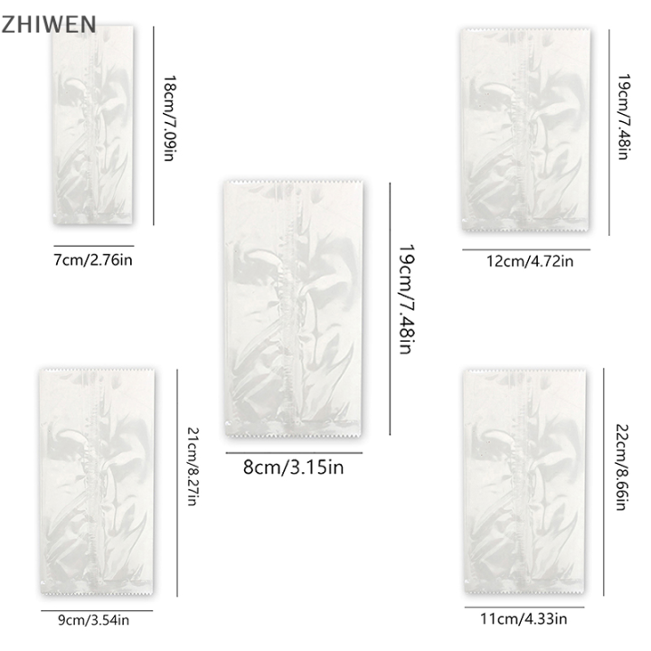 zhiwen-ถุงไอศกรีมฝาครอบป้องกันไอศกรีมกล่องใสแบบใช้แล้วทิ้ง100ชิ้นกระเป๋าใส่ของทำด้วยตัวเอง