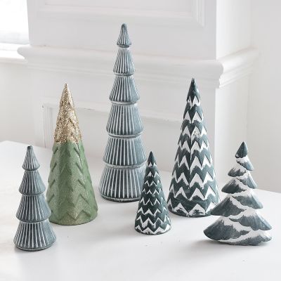 Nordic Wood Sequins Christmas Tree Decorative Ornaments New Year 39;s Mini Christmas Tree Tree for Festival Home Decoration