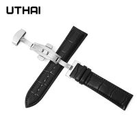 UTHAI Z09 Plus สายนาฬิกาหนังแท้ 12-24mm Universal Watch Butterfly Buckle Band Steel Buckle Strap 22mm watch band-iotc29 mall