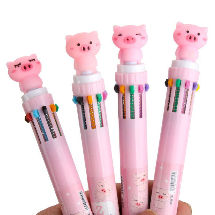 saifah-ปากกา-ปากกาลูกลื่น-10-สี-น่ารัก-ราคาถูก-ปากกาหลากสี-ลายน่ารัก-ปากกากด10สี-พร้อมส่ง