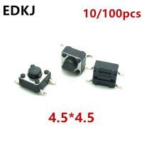 10/100Pcs 4.5x4.5x3.8/4.3/4.5/5/5.5/6/7/8/9/10(H)mm DIP Square Head Micro Push Button Tactile Tact Electronic Momentary Switch