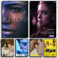 Euphoria /Skam อเมริกันคลาสสิกละครภาพยนตร์ Evak Danmei คุณภาพผ้าใบจิตรกรรมโปสเตอร์ห้องนั่งเล่นศิลปะบ้านตกแต่งผนังรูปภาพ-ยอดนิยมรายการทีวีศิลปะ