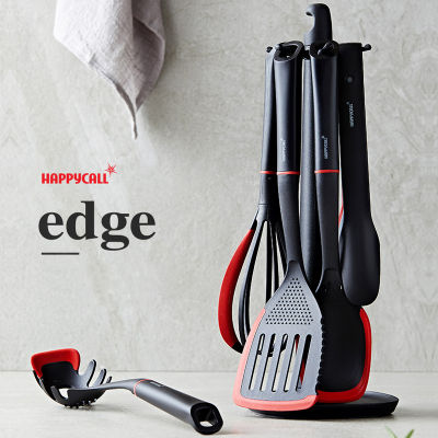 Happycall Edge Premium ชุดเครื่องใช้ในครัว 9 ชิ้นเครื่องล้างจานปลอดภัยดำ&amp;แดง