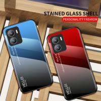 ปลอกกันกระแทกสำหรับ Vivo Y16 2022 VivoY16เคสโทรศัพท์ Gradient Aurora กระจกเทมเปอร์เคส Anti-Fall Hard Protection ฝาหลัง