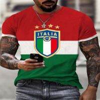 Italian National Team Commemorative Edition Mens T-Shirt 3D Printing Outdoor Sports Mens Short Sleeve Motorcycle Riding Wear