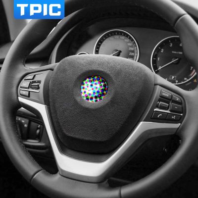 TPIC Alcantara สำหรับ BMW F15 X5 X6 F16พวงมาลัยรถยนต์ปุ่มสติกเกอร์แผ่นครอบแม่พิมพ์ภายในอุปกรณ์เสริมรถยนต์