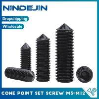 NINDEJIN 2-100 buah Set soket titik kerucut sekrup M3 M4 M5 M6 M8 M10 M12 baja karbon Hexagon Headless sekrup Grub