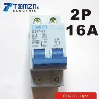 2P 16a 400V ~ 50Hz/60Hz เบรกเกอร์ Ac Mcb เบรกเกอร์ความปลอดภัยประเภท C