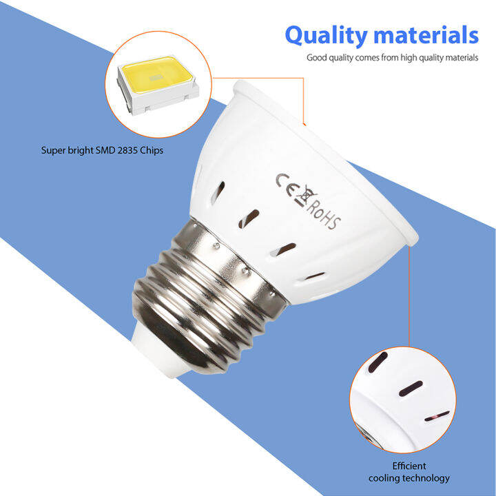 10ชิ้นโคมไฟไฟ-smd-หลอดไฟสปอตไลท์-led-e27-mr16-gu10ประหยัดพลังงาน4w-6w-8w-220v-240v-2835