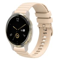 สำหรับ Garmin Venu 2S 18มม. สายนาฬิกาซิลิโคนสีทึบลายจุดหยัก (สีสตาร์ไลท์)