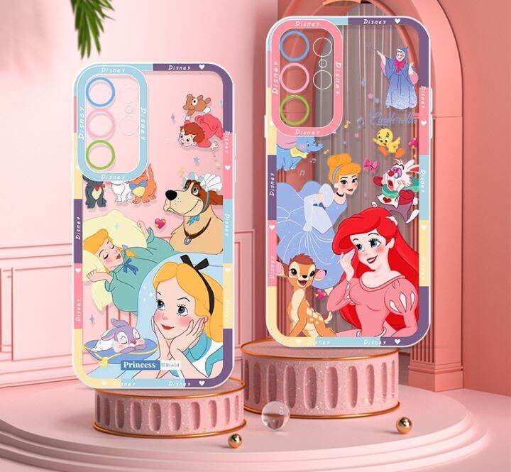 shine-electron-เจ้าหญิงดิสนีย์เคสโทรศัพท์โปร่งใสแฟชั่นสำหรับ-samsung-s23-s21-s20-pro-fe-a52-a23เฉียบ-a71ดวงตานางฟ้า
