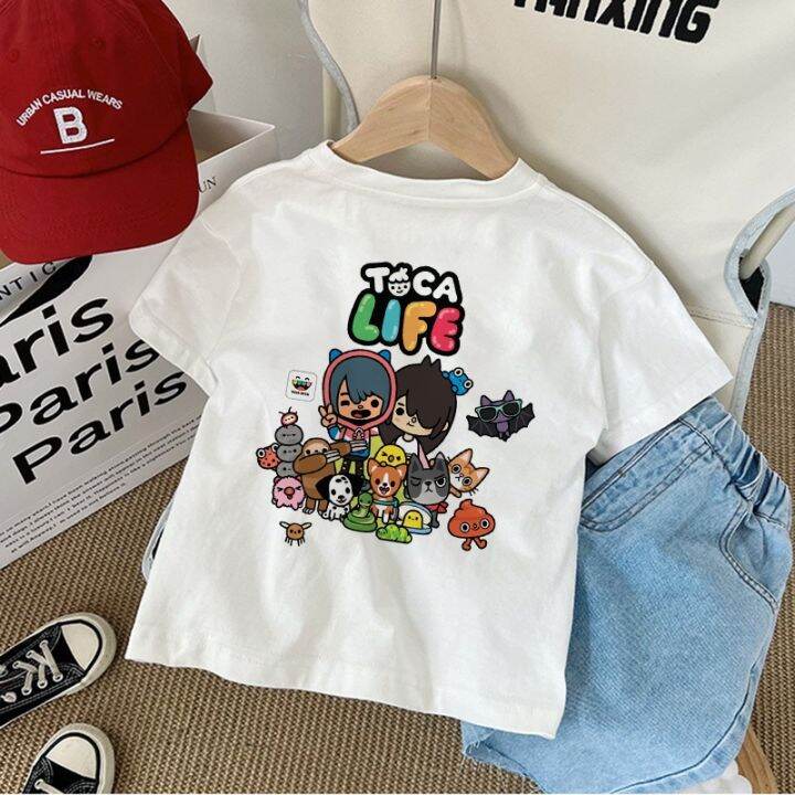 Girls/Boys Game Toca Boca And Gacha Life World Cartoon Graphic Printed  T-shirt Kids Comfy Versatile Summer Short Sleeved Clothes