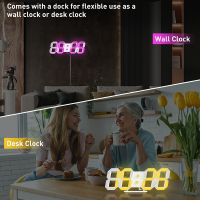 LED Smart Digital Clock Clock Living Room Modern Personality Multifunctional Electronic Clock Hanging Wall