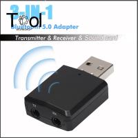 USB บลูทู ธ 5.0 เครื่องส่งสัญญาณ - ตัวรับสัญญาณ 3-in-1 EDR Adapter สำหรับหูฟังทีวีพีซี