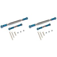 2X Metal Adjustable Steering Linkage Servo Link Pull Rod Turnbuckle for MN D90 D99 MN-90 -45 1/12 RC Car Crawler,Blue