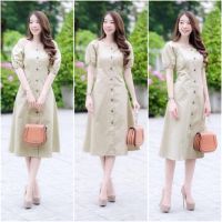 maya-fashion เสื้อผ้าแฟชั่น ชุดไปเที่ยว สีครีม พร้อมส่ง