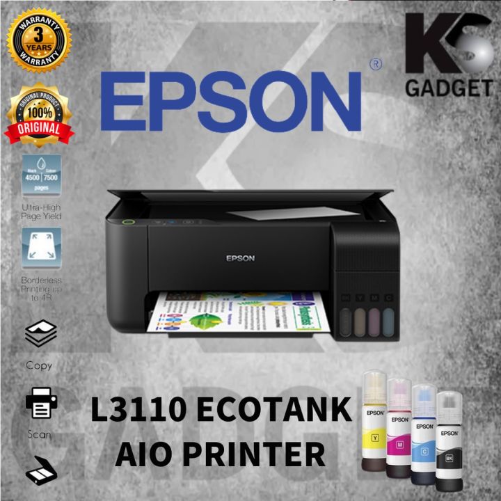 Ready Stock Epson L3110 Printer Ink Tank 3 In 1 Printscancopy Photostat Colour Printer Save 7919