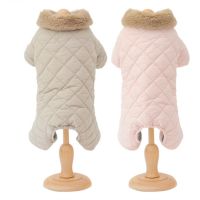 Winter Dog Jumpsuit Clothes Four Leg Warm Dog Overalls Fur Collar Pet Outfit Puppy Costumes Small Dog Clothing Coat Jacket Pants