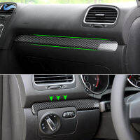 รถอุปกรณ์เสริมคาร์บอนไฟเบอร์รูปแบบภายในคอนโซลกลาง Dashboard แผงแถบสำหรับ VW Golf 6 MK6 GTI 2008-2013