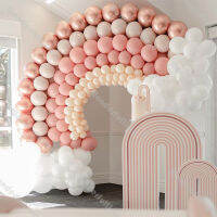 161pcs งานแต่งงานบอลลูน Rainbow Baby Shower ตกแต่ง Dusty สีชมพูสีขาว Rose Gold Blush Doubled Apricot บอลลูน Garland Arch Kit-Fenpier