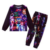 [ในสต็อก] Five Nights At Freddy S Pajamas Set For Kids Boy Girls Long Sleeve 2023 Spring Autumn Casual Kids Long Pants Pajama Set Printed Round Neck T-Shirt Homewear TK116