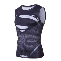 hot【DT】 New Anime Printed Cartoon Men Exercise Compression Clothing Fashion Sleeveless Tanktop