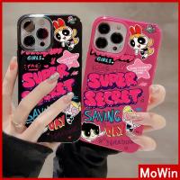 Mowin - เข้ากันได้สำหรับ เคสไอโฟน เคสไอโฟน11 เคส สำหรับ iPhone 14 สีดำสีชมพูเคลือบเงา เคสอ่อนกันกระแทกป้องกันกล้องการ์ตูนน