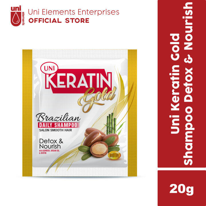 Uni Keratin Gold Shampoo Detox & Nourish (12 sachets) Lazada PH