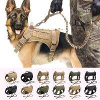 「PAPI PET」สายจูงสุนัขยุทธวิธีสำหรับปีนเขากลางแจ้ง,พร้อมที่จับเสื้อหิ้วสุนัขสายรัดสำหรับฝึกสัตว์เลี้ยงแบบไม่ดึงทหารปรับได้