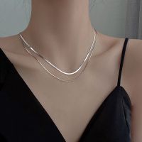 316l Stainless Steel fashion simple snake chain collarbone necklace womens retro silver colour chain short necklace fashion jew Fashion Chain Necklac