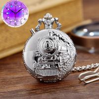 【hot seller】 Cross-border new selling vintage pocket watch locomotive lights a undertakes literal ideas quartz