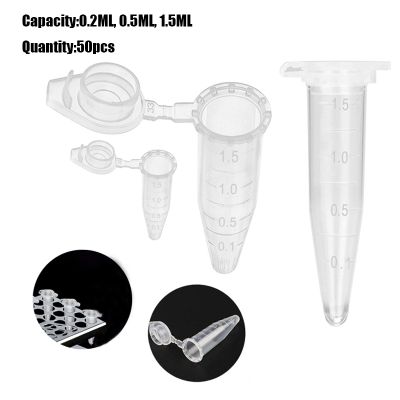 【CW】☾✱  0.2-1.5 ml centrifuge 50 test tubes transparent plastic container scientific laboratory accessories lid