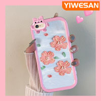 เคส JIUMOO สำหรับ iPhone 6 Plus 6S Plus 7 Plus 8 Plus เคสเลนส์หลายสีลายดอกไม้มุกแวววาวกันตกเคสทนต่อการขีดข่วนเคสมือถือ