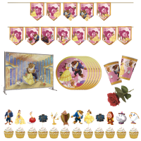 Beauty And The Beast Confetti Balloons Birthday Party Decor Cups Plate Balloon Decor Baby Shower Supplies