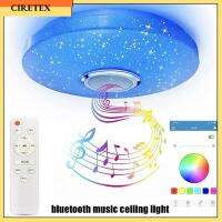 CIRETEX Speaker Musik ทนทานห้องนอนรีโมทแอปจับเวลาโคมไฟ LED สำหรับกลางคืนไฟติดเพดานแสงเปลี่ยนสี