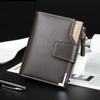 （Layor wallet）กระเป๋าสตางค์ผู้ชาย,ใหม่39; S กระเป๋าสตางค์ลำลองกระเป๋าถือซิปและล็อคสั้นกระเป๋าสตางค์หนัง PU อเนกประสงค์กระเป๋าใส่สามารถจุบัตรได้มาก