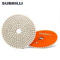 SUBRILLI 4 Inch Diamond Polishing Pad 3 Step Flexible Resin Bond Grinding Disc Stone Marble Granite Tile Sanding 1 piece