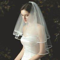 HOT Elbow Bridal Veil 2-Layer Thickened Mesh Headdress with Comb for Wedding 2023