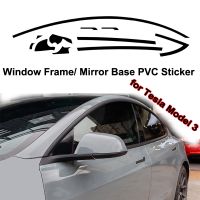 Model3 Exterior Decor Accessories for Tesla Model 3 Window Frame Sticker PVC Door Handle Black Protector Film Mirror Trim Strips