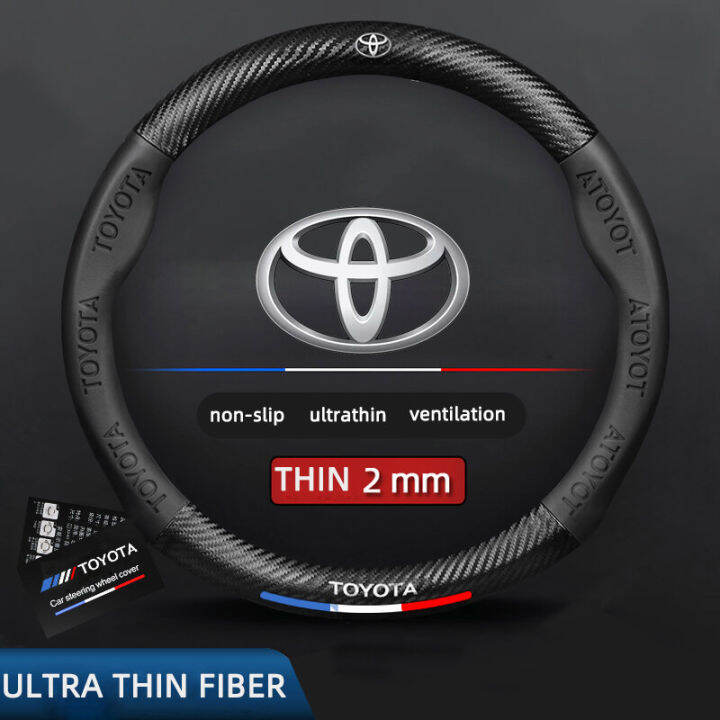 New Car Genuine Carbon fiber Leather 38cm Steering Wheel Covers for